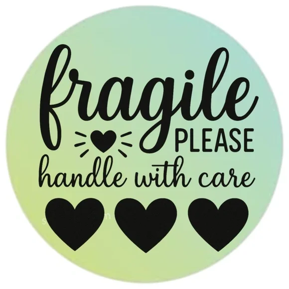 Fragile Handle With Care Stickers – 2" Round Labels – 100 PCS – 15 Color Options - Picture 7 of 15